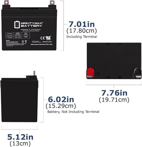 Mighty Max Battery 12V 35Ah Raplacement Battery Compatible with Drive Medical Design Daytona, Odyssey, Image - 2 Pack in Saudi Arabia