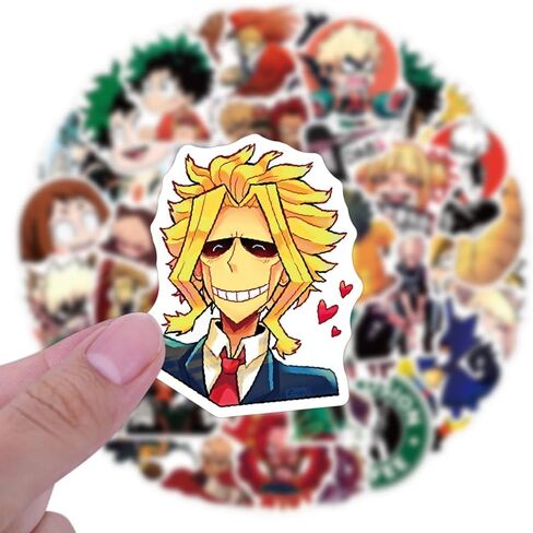 50PCS My Hero Academia Stickers for Kids, Cute Anime Cartoon Waterproof Vinyl Decal for Teen Girl Adult Notebook Laptop Water Bottle Skateboard Guitar Travel Case Phone Bike in Saudi Arabia