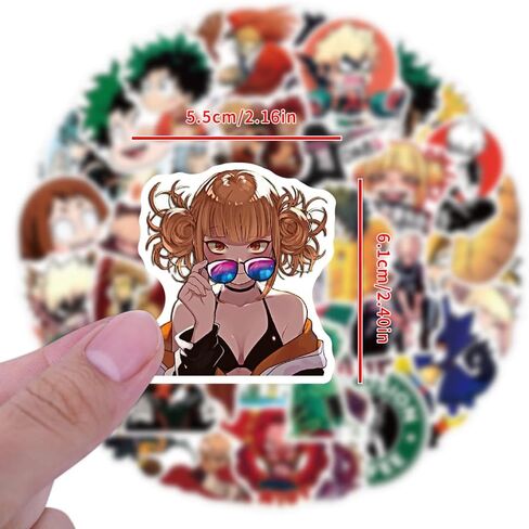 50PCS My Hero Academia Stickers for Kids, Cute Anime Cartoon Waterproof Vinyl Decal for Teen Girl Adult Notebook Laptop Water Bottle Skateboard Guitar Travel Case Phone Bike in Saudi Arabia
