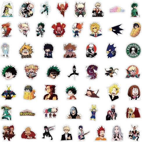 50PCS My Hero Academia Stickers for Kids, Cute Anime Cartoon Waterproof Vinyl Decal for Teen Girl Adult Notebook Laptop Water Bottle Skateboard Guitar Travel Case Phone Bike in Saudi Arabia