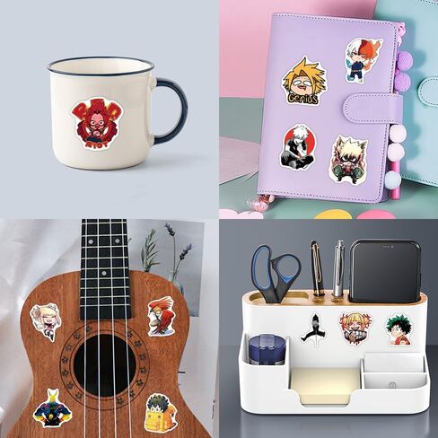 50PCS My Hero Academia Stickers for Kids, Cute Anime Cartoon Waterproof Vinyl Decal for Teen Girl Adult Notebook Laptop Water Bottle Skateboard Guitar Travel Case Phone Bike in Saudi Arabia
