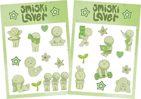 Cute Little Green Creature Vibrant Color UV Ideal for Laptop Car Window Truck Cooler iPad Notebooks Sticker Sheets (3-Pack Blue) in Saudi Arabia
