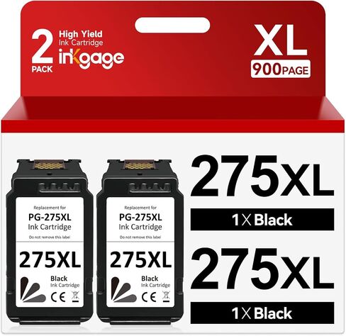 275XL Ink Cartridges For Canon Printers PG-275 Black Ink Cartridge, 2-Pack High Yield PG275 XL For Pixma TS3500 TS3520 TS3522 TS3700 TS3720 TS3722 TR4700 TR4720 TR4722, for Canon 275 Black ink in Saudi Arabia