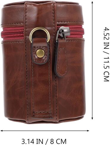 OSALADI Portable Lens Case for Mirrorless Lenses, PU Zipper Storage in Kuwait