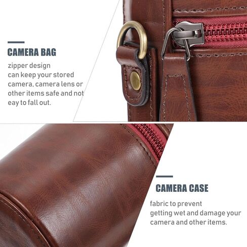Gadpiparty Professional Camera Lens Case PU Zipper Bag for Compact Storage in Kuwait