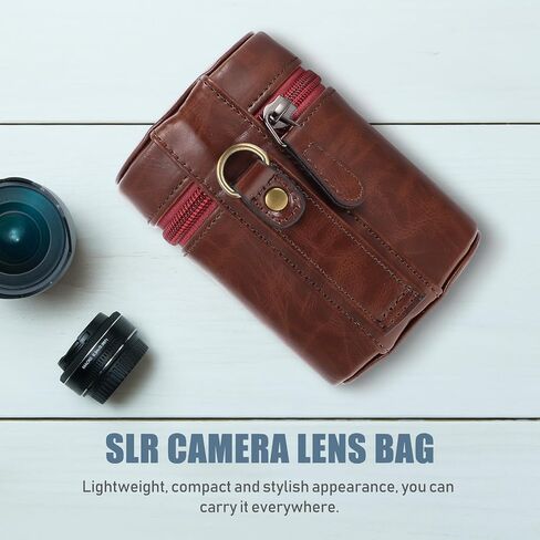 Gadpiparty Professional Camera Lens Case PU Zipper Bag for Compact Storage in Kuwait