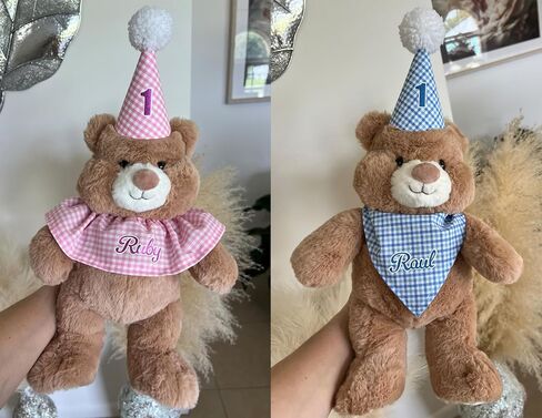 Personalized Baby Milestone Teddy Bear Gift Set - Custom Baby Name, 12 Monthly Hats + 1st Birthday Hat, Baby Shower Gift, First Year Photo Props, Keepsake Memory Box in Saudi Arabia