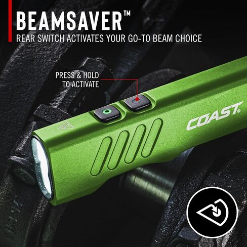 Coast Slayer 1150 Lumen USB-C Rechargeable LED Flashlight with Spot/Flood, Memory Mode and Pocket Clip, Green in Kuwait