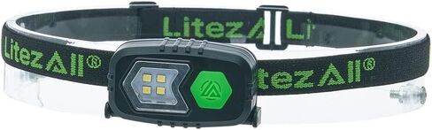 LitezAll Ultralite LED Headlamp | 60 Lumen Hands-Free Lighting | Lightweight Craft & Hobby Light | 12+ Hour Runtime | CR2032 Batteries Included in Saudi Arabia