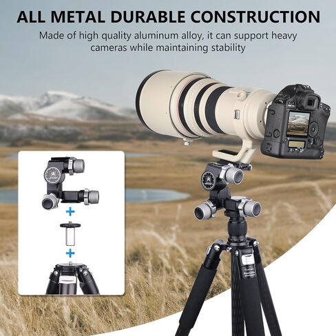 ARTCISE 3 Way Geared Tripod Head with 360° Panoramic Arca QR Plate, GA3 in Saudi Arabia