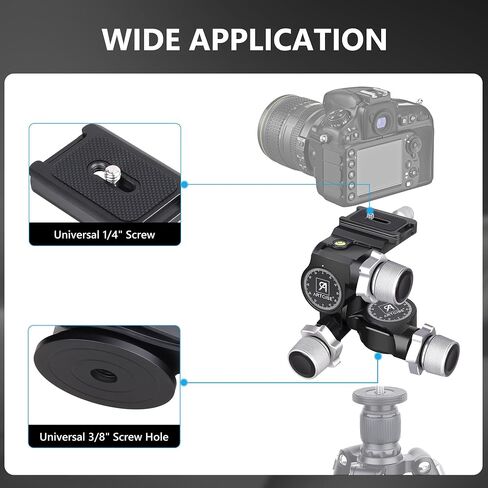 ARTCISE 3 Way Geared Tripod Head with 360° Panoramic Arca QR Plate, GA3 in Saudi Arabia