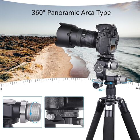 ARTCISE 3 Way Geared Tripod Head with 360° Panoramic Arca QR Plate, GA3 in Saudi Arabia