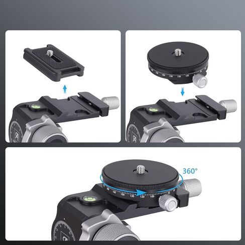 ARTCISE 3 Way Geared Tripod Head with 360° Panoramic Arca QR Plate, GA3 in Saudi Arabia