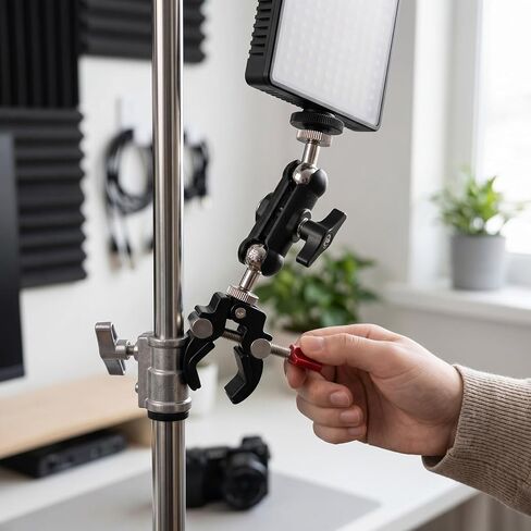 Heavy Duty Aluminum Alloy Double Spherical Head Arm for Reliable Camera and Light Support in Kuwait