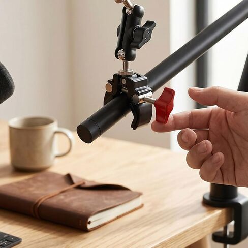 Heavy Duty Aluminum Alloy Double Spherical Head Arm for Reliable Camera and Light Support in Kuwait
