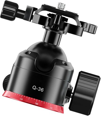 36mm Tripod Ball Head, 360 Panoramic Rotation Ball Head, Plate with 1/4 to 3/8 Screw Adapter, Load 15kg/33lbs, Ideal for DSLR Camera, Tripod & Monopod in Saudi Arabia