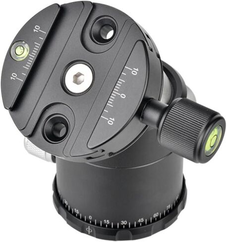 44mm Panoramic Ball Head, Aluminum Alloy Tripod Ball Head, 1/4 Inch Plate Camera Mount with Load 12kg, Ideal for DSLR Camera Tripod & Monopod in Kuwait