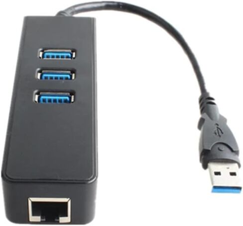 USB 3.0 to Ethernet Adapter Hub with 3 USB Ports, Gigabit Rj45 in Saudi Arabia