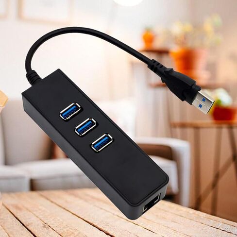 USB 3.0 to Ethernet Adapter Hub with 3 USB Ports, Gigabit Rj45 in Saudi Arabia