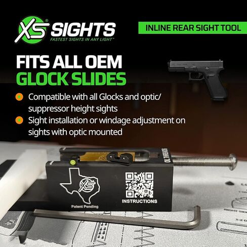 أداة دفع البصر XS SIGHTS، مجموعة تثبيت دافع البصر الخلفي المضمنة، متوافقة مع جميع شرائح غلوك OEM، سلسلة DIY in Kuwait