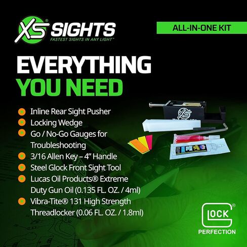 أداة دفع البصر XS SIGHTS، مجموعة تثبيت دافع البصر الخلفي المضمنة، متوافقة مع جميع شرائح غلوك OEM، سلسلة DIY in Kuwait