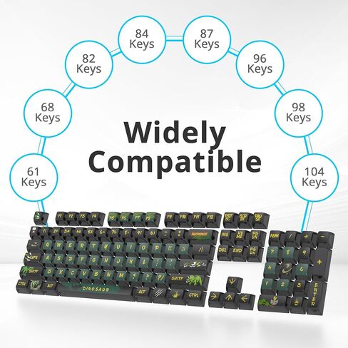 ASA Pudding Customized PBT keycaps, 120-key PBT&Dye-sub Translucent Green keycap Set for Cherry/Gatron MX switches 60%/68/82/96/104 Gaming Mechanical Keyboards(Dinosaur Green) in Saudi Arabia