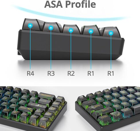 ASA Pudding Customized PBT keycaps, 120-key PBT&Dye-sub Translucent Green keycap Set for Cherry/Gatron MX switches 60%/68/82/96/104 Gaming Mechanical Keyboards(Dinosaur Green) in Saudi Arabia