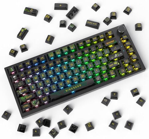 ASA Pudding Customized PBT keycaps, 120-key PBT&Dye-sub Translucent Green keycap Set for Cherry/Gatron MX switches 60%/68/82/96/104 Gaming Mechanical Keyboards(Dinosaur Green) in Saudi Arabia