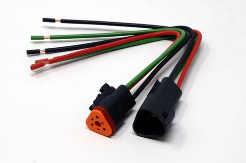 Deutsch DT 3-pin Black Pigtail Kit, 14AWG Pure Copper GPT Wire (Made in USA) in Saudi Arabia