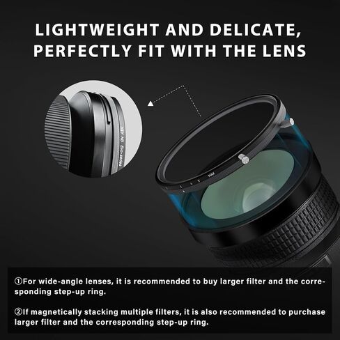 H&Y EVO 77mm 2-in-1 Variable ND3-1000 CPL Camera Lens Filter Multi-Coated | 77mm 2-in-1 Variable ND3-1000 CPL Filter, 1.5-10 Stops Neutral Density, HD Optical Glass Nano-Coated for Long Exposure Shots in Saudi Arabia