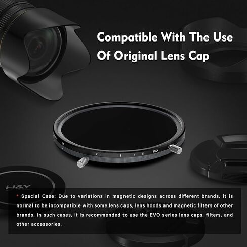 H&Y EVO 77mm 2-in-1 Variable ND3-1000 CPL Camera Lens Filter Multi-Coated | 77mm 2-in-1 Variable ND3-1000 CPL Filter, 1.5-10 Stops Neutral Density, HD Optical Glass Nano-Coated for Long Exposure Shots in Saudi Arabia