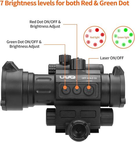 UUQ 1X30 Red Dot Sight with Green Laser Sight - 2 MOA Reflex Scope for 20mm Picatinny Rail in Saudi Arabia