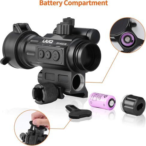 UUQ 1X30 Red Dot Sight with Green Laser Sight - 2 MOA Reflex Scope for 20mm Picatinny Rail in Saudi Arabia