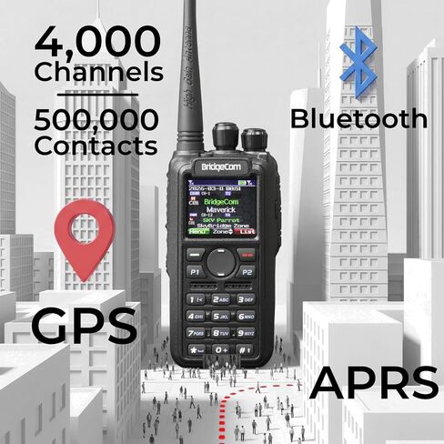 BridgeCom Maverick w/Free Codeplug & Training Course! | Dual Band | DMR/Digital Handheld Radio | 7W VHF & 6W UHF | Two-Way Radio | APRS | Bluetooth | GPS | Color Display in Kuwait