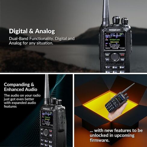 BridgeCom Maverick w/Free Codeplug & Training Course! | Dual Band | DMR/Digital Handheld Radio | 7W VHF & 6W UHF | Two-Way Radio | APRS | Bluetooth | GPS | Color Display in Kuwait