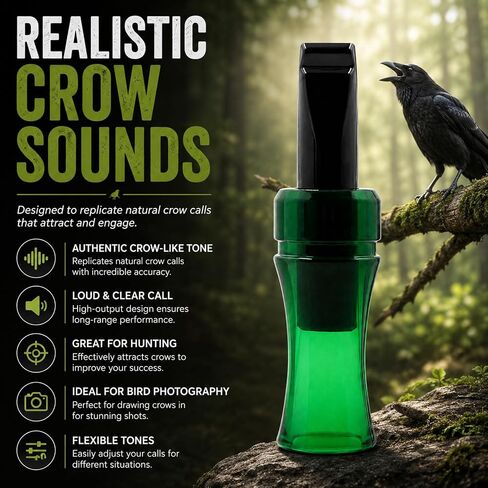 Crow Caller to Attract Crows Portable Whistle Raven Luring Tool Green in Saudi Arabia