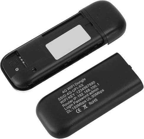 راوتر واي فاي محمول USB 4G LTE مع فتحة لبطاقة SIM يدعم 10 أجهزة تشفير WPA WPA2 لنقطة اتصال الهاتف المحمول (أسود) in Kuwait