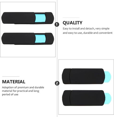 TEHAUX 2pcs Laptop Camera Privacy Covers Black Abs Webcam Covers with Anti-Peeping Function and Lightweight Design for Side Protection Random Color in Kuwait