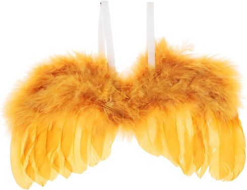 Golden Infant Wings Prop, Soft Plume Angel Costume for Boy Girl Photoshoot in Saudi Arabia