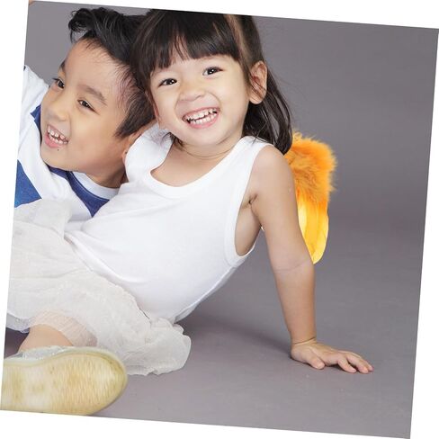 Golden Infant Wings Prop, Soft Plume Angel Costume for Boy Girl Photoshoot in Saudi Arabia