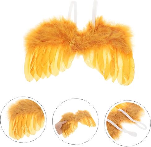 Golden Infant Wings Prop, Soft Plume Angel Costume for Boy Girl Photoshoot in Saudi Arabia