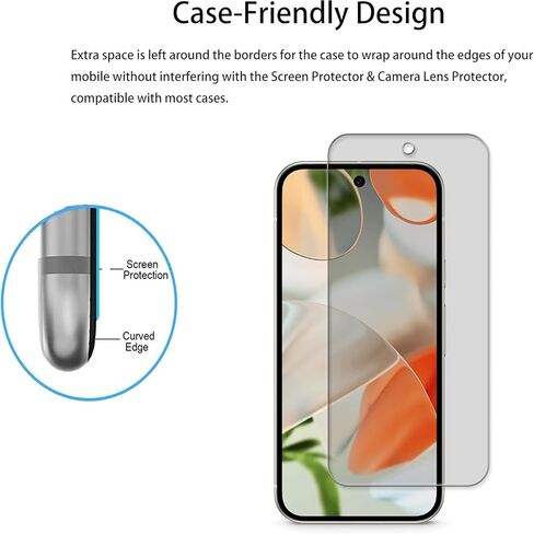 Privacy Screen Protector Designed For Google Pixel 9 Anti Spy Private Tempered Glass Film 2-Pack Camera Lens Protector Film 2-Pack in Kuwait