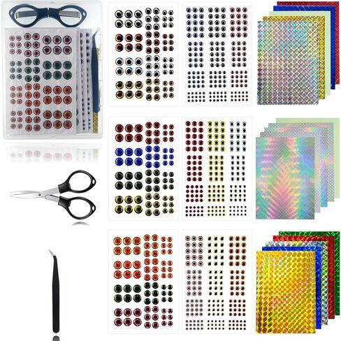 780pcs Fish Eyes & Fishing Blank Lure Stickers Kit for Unpainted Minnow Jerkbait Bodies Making Supplies DIY Craft Your Own Fishing Lure in Saudi Arabia
