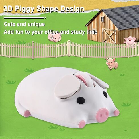 Wireless Bluetooth Mouse Cute Animal Pig Shape 2.4G & Bluetooth Dual Mode Computer Mice with USB Receiver Portable Compact 1200DPI Optical Cordless Mouse for Laptop iPad PC Chromebook Kids Gift(White) in Saudi Arabia