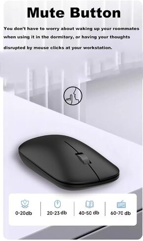 Wireless Bluetooth Mouse,Bluetooth 5.0/3.0 & USB 2.4G/Type-C 4-Mode,Ergonomic Silent Click Mice Compact Portable for MacBook Laptop/PC/Tablet/Mac/iPad/Notebook/Chromebook Multi-Device & Office Use in Kuwait