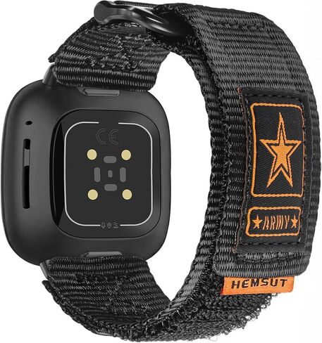 Nylon Watch Band Compatible with Versa 3 / Versa 4 / Sense/Sense 2 for Men, Rugged Nylon Sports Adjustable Strap Military Tactical Style Replacement Wristband. in Saudi Arabia