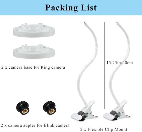 2 Pack Clip Mount Compatible with Ring Indoor Cam Plus/Pan-Tilt Indoor Cam in Saudi Arabia