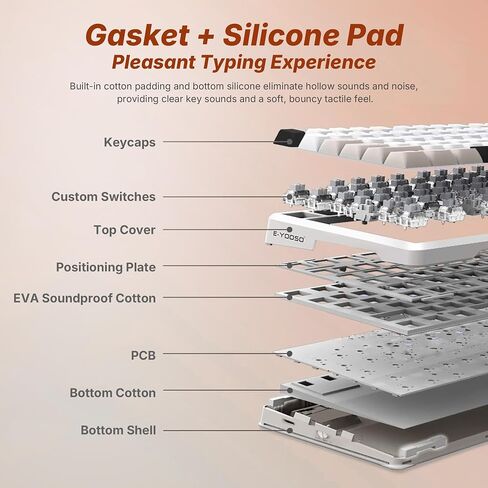 E-YOOSO Z-82 75% Tri-Mode Wireless Mech Keyboard, Hot-Swap Gasket RGB Knob in Kuwait