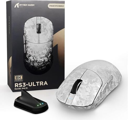ATTACK SHARK RS3 ULTRA Carbon Fiber Wireless Gaming Mouse - Black in Saudi Arabia