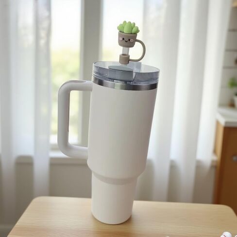 10mm Succulent Potted Plant Shape Straw Covers for Tumblers in Kuwait